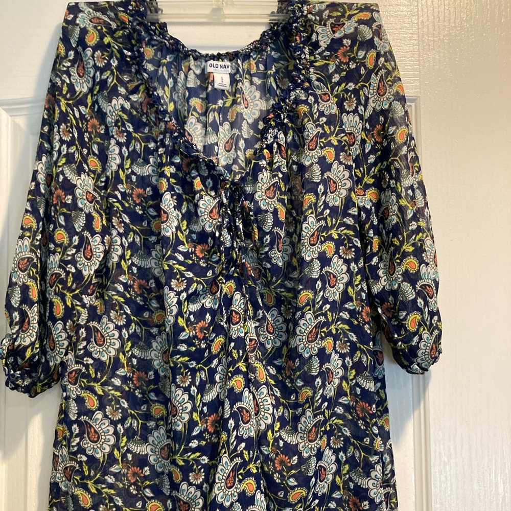 Old Navy Sheer Peasant Top large